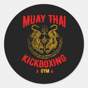 Sticker Rond Tiger Muay Thai Kickboxing Gym Formation Mixed mar