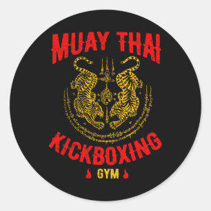 Sticker Rond Tiger Muay Thai Kickboxing Gym Mixed martial art E