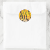 Sticker Rond Tiger noir et orange (Sac)