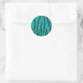 Sticker Rond Tiger noir et Turquoise (Sac)