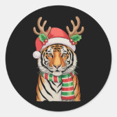 Sticker Rond Tiger Reindeer Noël Noël Noël Noël Noël Noël (Devant)