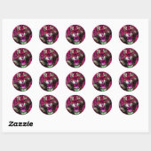 Sticker Rond Tiger - Rose (Feuille)
