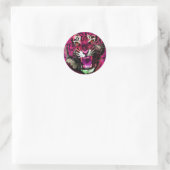 Sticker Rond Tiger - Rose (Sac)