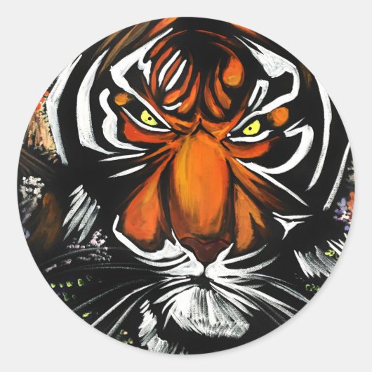 Sticker Rond Tiger Stare (Devant)