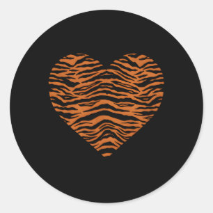 Sticker Rond Tiger Stripe He Big Cat Safari animal