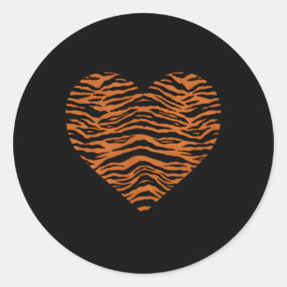 Sticker Rond Tiger Stripe He Big Cat Safari animal