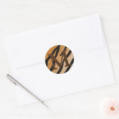 Sticker Rond Tiger Stripes Poster de animal en acajou Monogramm (Enveloppe)