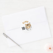 Sticker Rond Tiger Tête Aquarelle Nom Anniversaire (Enveloppe)