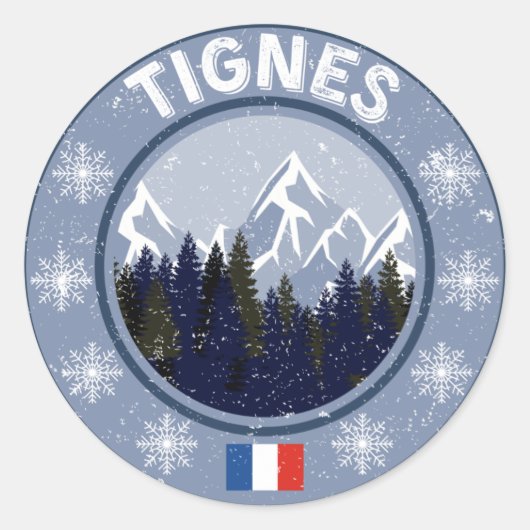 Sticker Rond Tignes Station de ski (Devant)