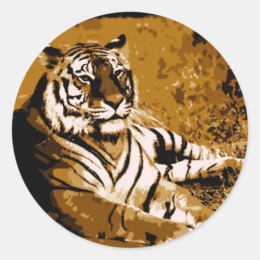 Sticker Rond Tigre (Devant)
