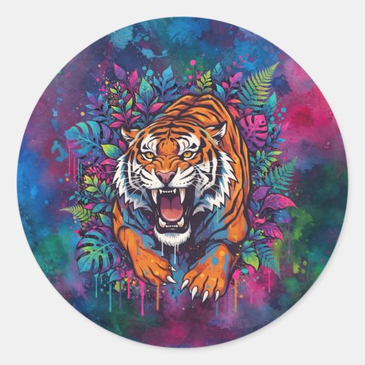 Sticker Rond Tigre (Devant)