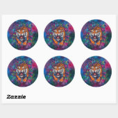 Sticker Rond Tigre (Feuille)