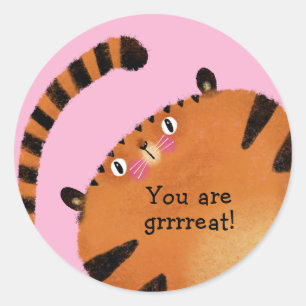 Sticker Rond Tigre