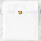 Sticker Rond Tigre au coucher avec Coussin (Sac)