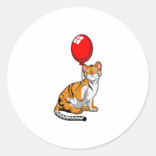 Sticker Rond Tigre avec ballon