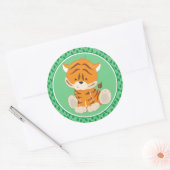 Sticker Rond Tigre | Baby Safari Animaux (Enveloppe)