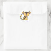 Sticker Rond Tigre Bébé Cute Sur Mesure Assis (Sac)