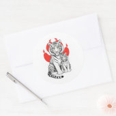 Sticker Rond tigre blanc (Enveloppe)