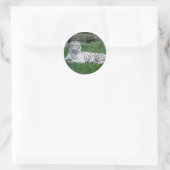 Sticker Rond Tigre blanc du Bengale (Sac)