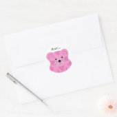 Sticker Rond Tigre de dessin rose (Enveloppe)