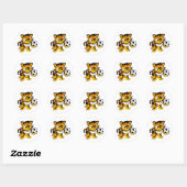Sticker Rond Tigre de football (Feuille)