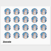 Sticker Rond Tigre de jardin (Feuille)
