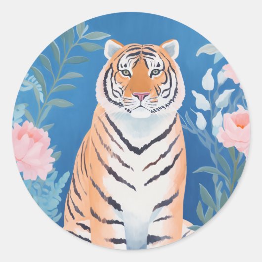 Sticker Rond Tigre de jardin (Devant)