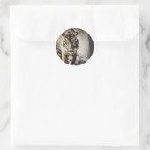 Sticker Rond Tigre de Sumatran (Sac)