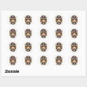 Sticker Rond Tigre de surf (Feuille)