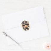 Sticker Rond Tigre de surf (Enveloppe)
