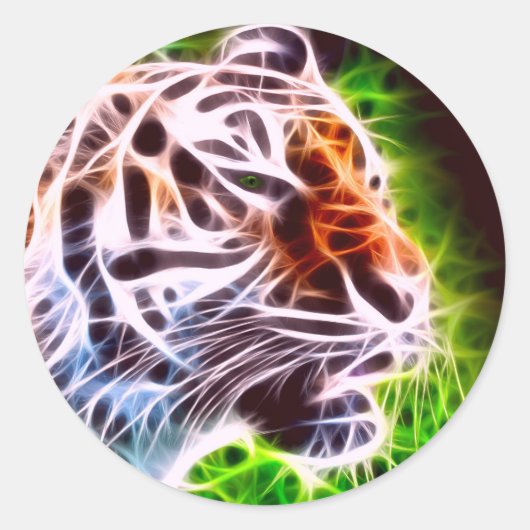 Sticker Rond Tigre élémentaire (Devant)
