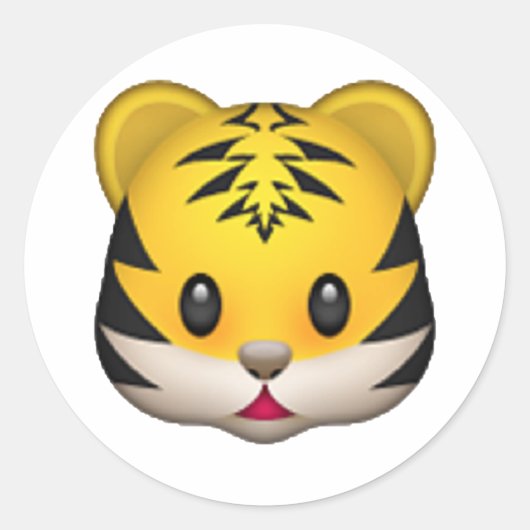 Sticker Rond Tigre - Emoji (Devant)