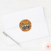 Sticker Rond tigre en flamme (Enveloppe)