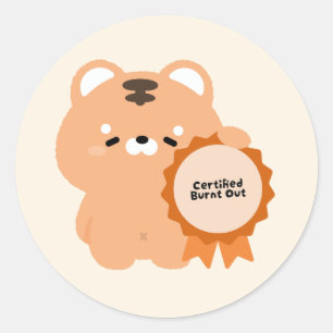 Sticker Rond Tigre Épuisé Certifié
