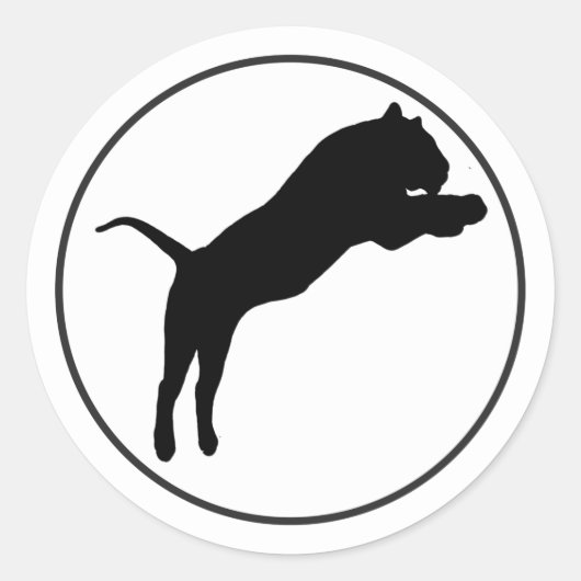 Sticker Rond Tigre noir en cercle blanc (Devant)