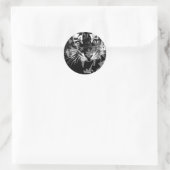 Sticker Rond Tigre noir et blanc (Sac)