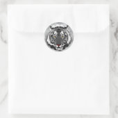 Sticker Rond Tigre noir et blanc (Sac)