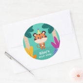 Sticker Rond Tigre sauvage d'une jungle (Enveloppe)
