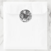 Sticker Rond Tigre teinté rose (Sac)