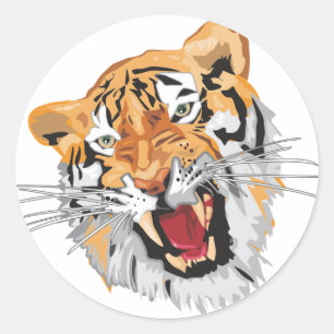 Sticker Rond Tigre torride
