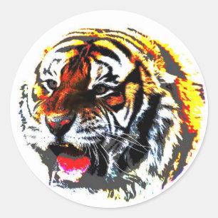 Sticker Rond Tigre torride