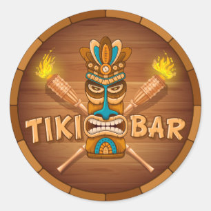 Sticker Rond Tiki Bar