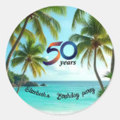 Sticker Rond tiki luau tropical beach partyPaper Plate (Devant)