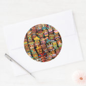 Sticker Rond TIKI Pattern 4 (Enveloppe)