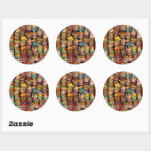 Sticker Rond TIKI Pattern 4 (Feuille)