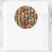 Sticker Rond TIKI Pattern 4 (Sac)