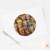 Sticker Rond TIKI Pattern 5 (Enveloppe)
