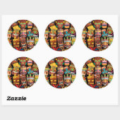 Sticker Rond TIKI Pattern 5 (Feuille)
