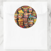 Sticker Rond TIKI Pattern 5 (Sac)