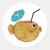 Sticker Rond Tiki Time Luau Été Plage (Devant)